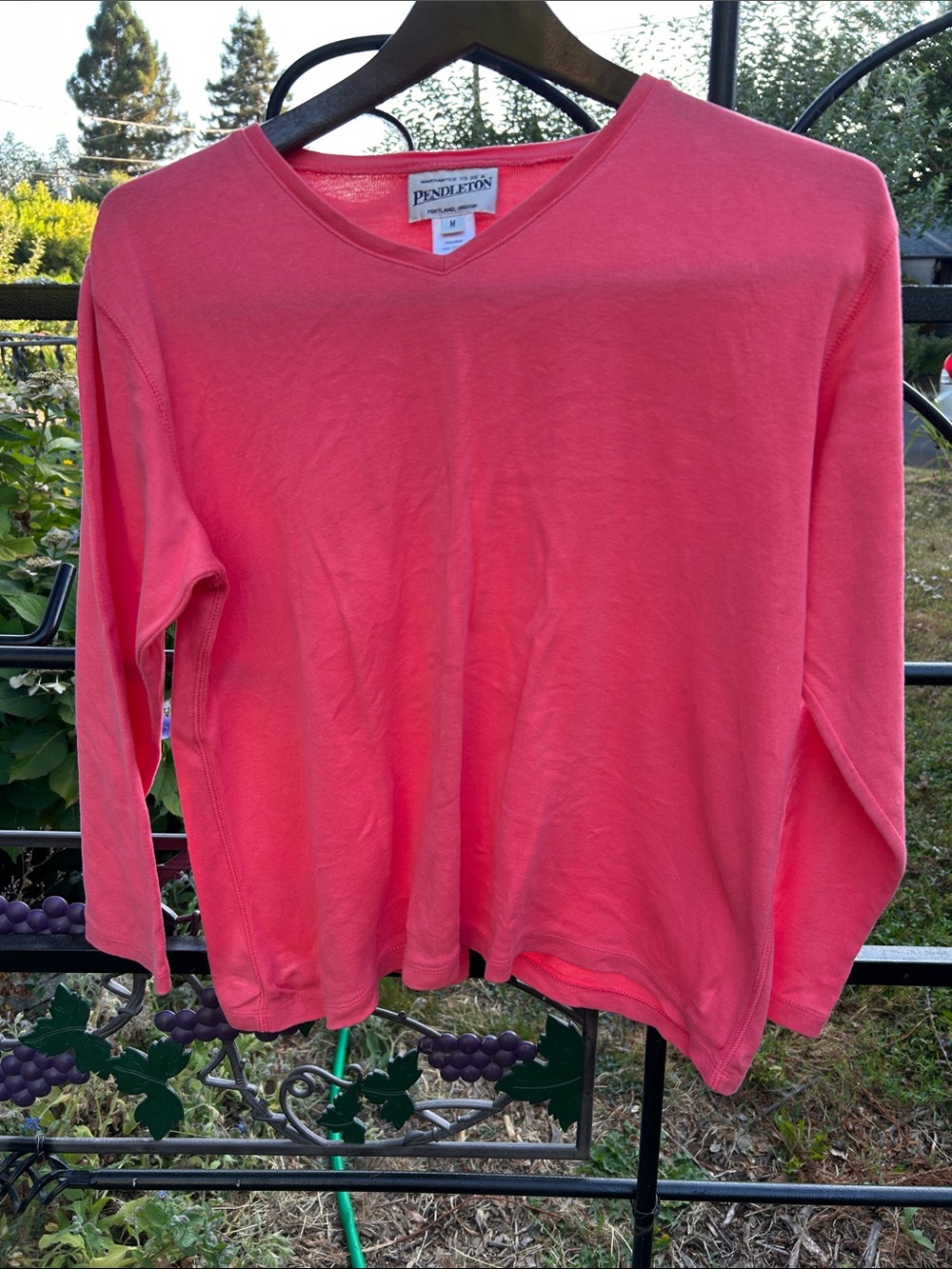 Pendleton salmon long sleeve all cotton tee size M